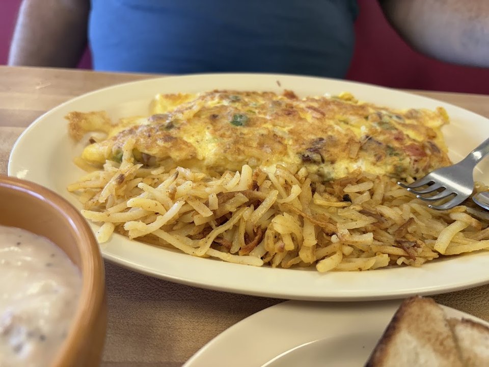 Farmers Omelet with Hash Browns